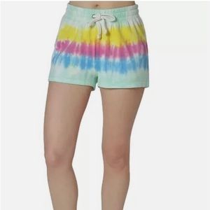 Ultra Flirt Tie-Dye Sweat Shorts Size Medium NWT elastic band Tue front